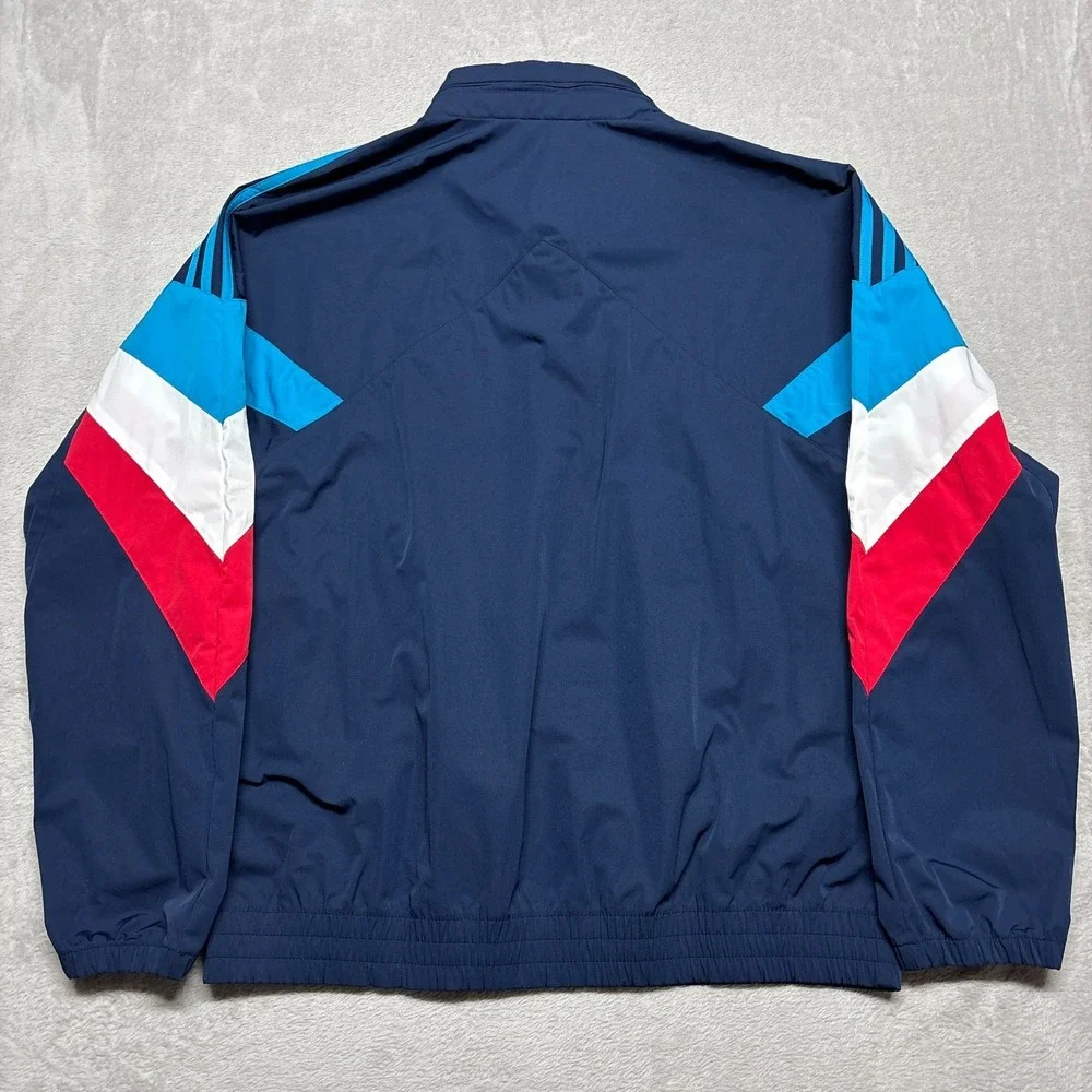 Adidas Palmeston Track Jacket Wind Breaker Full Zip Mens M Red White Blue Hooded